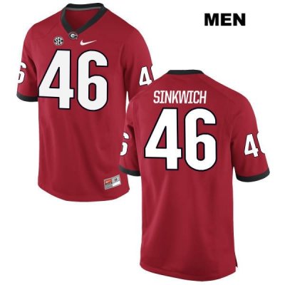 Men's Georgia Bulldogs NCAA #46 Frank Sinkwich Nike Stitched Red Authentic College Football Jersey VUI8554ZJ